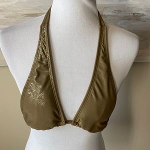 Badgley Mischka metallic triangle, bikini top